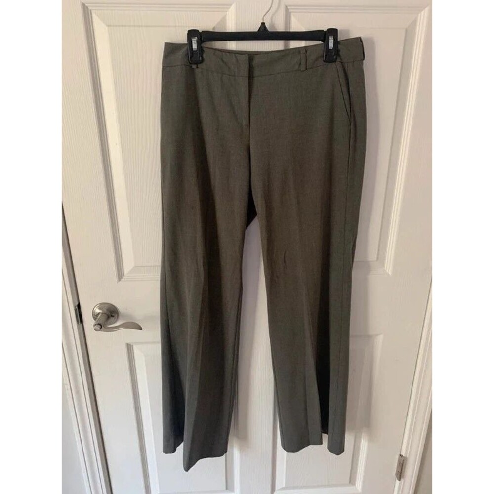 New York & Company Heather Grey Stretch Straight-Leg Trousers